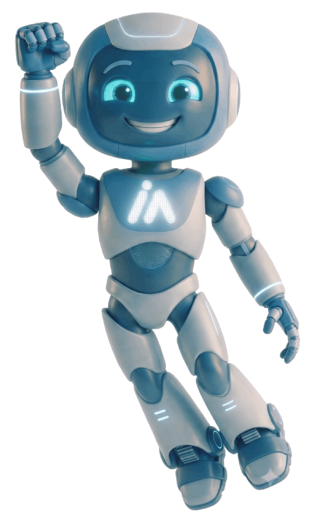 Rover, o assistente de IA do RanoverChat, comemorando com o punho erguido